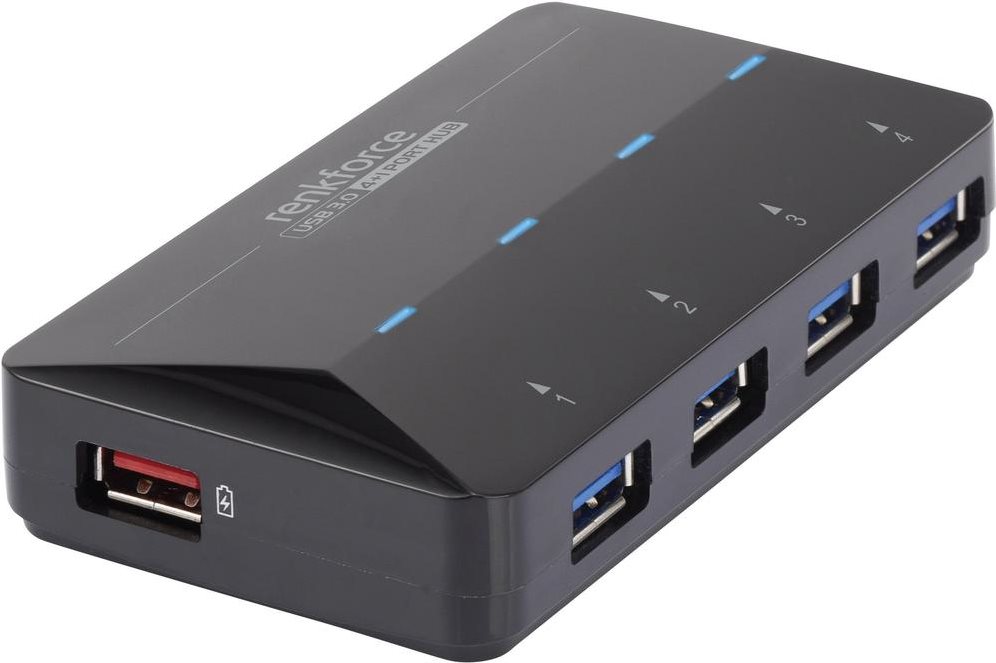 Renkforce RF-3806031 Hub di interfaccia USB 3.2 Gen 1 (3.1 Gen 1) Tipo B 5000 Mbit/s Nero (1268677)