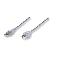 Manhattan - USB-Verlängerungskabel - USB Typ A, 4-polig (M) - USB Typ A, 4-polig (W) - 4,5m (USB/USB2.0) - Silber (340502)