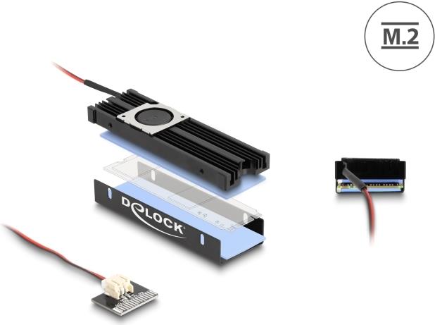 Delock Dissipatore di calore con ventola per M.2 SSD 2280 nero