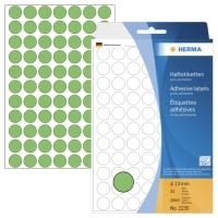 HERMA - Permanentklebeetiketten - grün - 13 mm rund 2464 Etikett(en) (32 Bogen x 77) (2235)
