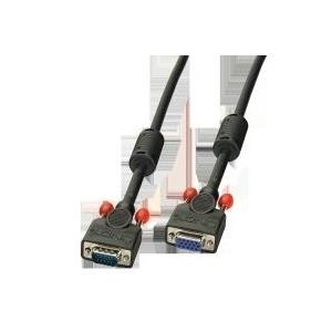 Lindy - VGA-Verlängerungskabel - HD-15 (M) - HD-15 (W) - 50cm - geformt, Flügelschrauben - Schwarz (36391)