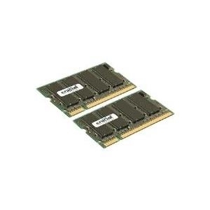 Crucial - DDR2 - 2 GB: 2 x 1 GB - SO DIMM 200-PIN - 667 MHz / PC2-5300 - CL5 - 1.8 V - ungepuffert - non-ECC