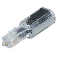 Hama Untangler - Telefonadapter - RJ-10 (M) - RJ-10 (W) - Transparent-Schwarz (00044844)