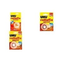 UHU Klebefilm rollafix transparent, inkl. Handabroller 19 mm x 25 m, hochwertiger, kristallklarer Klebefilm, - 1 Stück (36965)