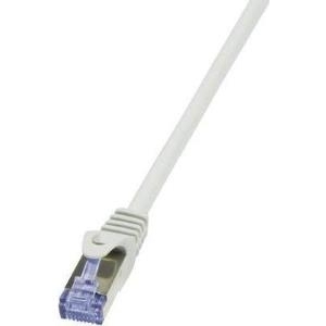 LogiLink - Patch-Kabel - RJ-45 (M) bis RJ-45 (M) - 50 cm - SFTP, PiMF - CAT 6a - halogenfrei, ohne Haken - Grau
