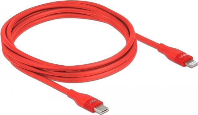 Delock Cavo dati e di ricarica da USB Type-C a Lightning per iPhone, iPad e iPod rosso 2m MFi