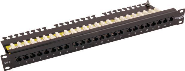 ECOLAN® Patchpanel Cat.6UTP 48,30cm (19)/1U 24xRJ45 schwarz (11324126)