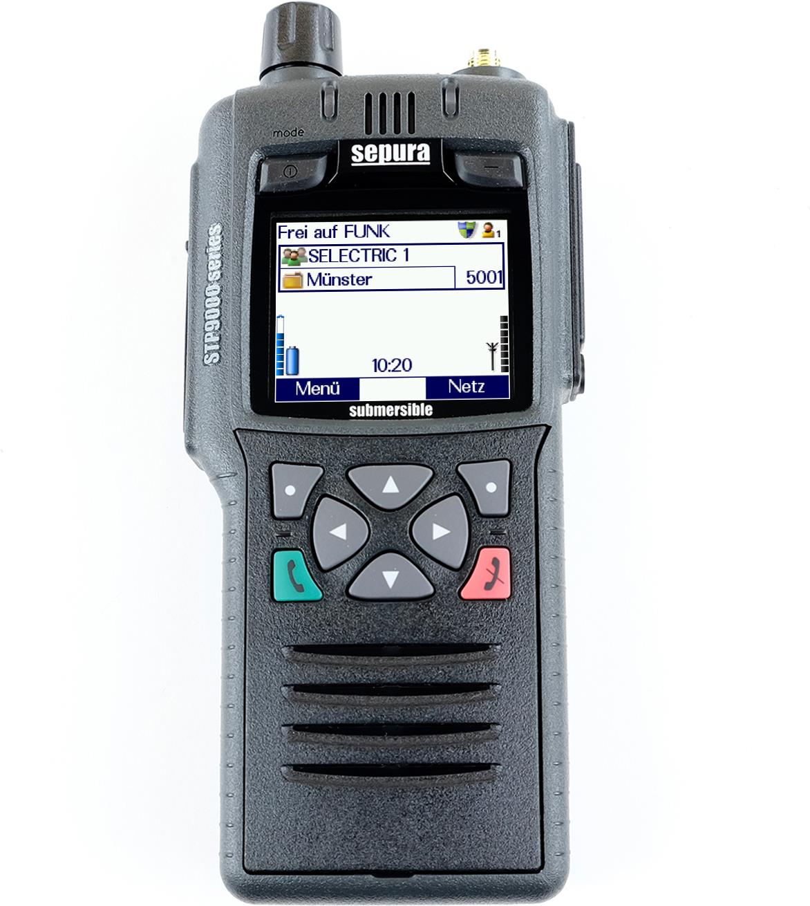 Sepura STP9138 mit GPS-Motion, RFID, IP67, 380 - 430 MHz OHNE Akku und Antenne, ohne num. Tastatur, 1,8 W Sendeleistung, integr. RFID-Chip, 3fach Zoom-Display, GPS-Modul inkl. Motion-Sensor,  (29004-06061)