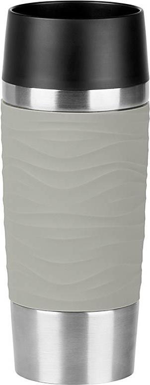 EMSA TRAVEL MUG Waves - 0,36 l - Grau - Polypropylen (PP) - Silikon - Edelstahl - 8,3 cm - 200 mm (N2010800)