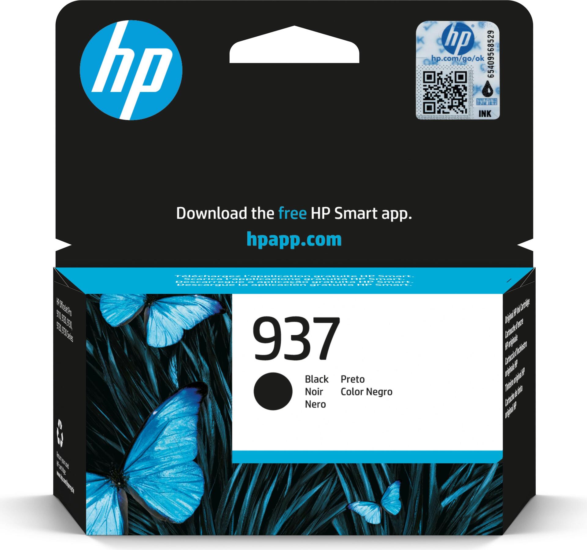 HP 937 BLACK ORIGINAL INK - EN/DE/PL/CZ CARTRIDGE