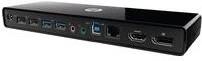 HP 3005pr USB3 Port Replicator - Docking Station - (USB) - GigE - EU (Y4H06AA#ABB) (B-Ware)
