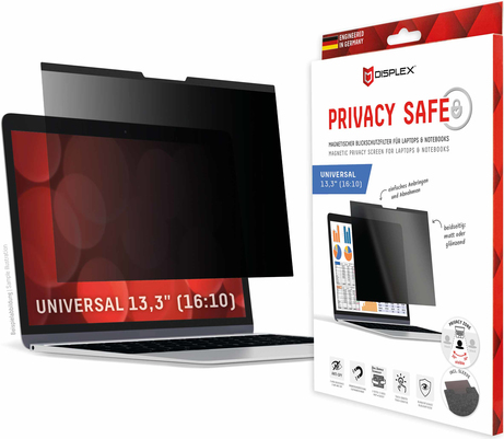 E.V.I. 01761 schermo anti-riflesso Filtro per la privacy senza bordi per display 338 cm 13.3 5H (DISPLEX PRIVACY SAFE - UNIVERS