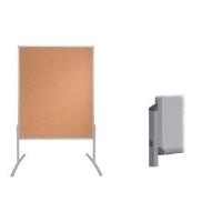 FRANKEN Moderationstafel PRO, 1.200 x 1.500 mm, Kork braun leicht gebogener Standfuß, Gesamthöhe: 1.950 mm (MT8004)