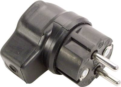 as - Schwabe 62207 spina angolare con contatto di protezione gomma piena 230 V nero IP44 (62207)