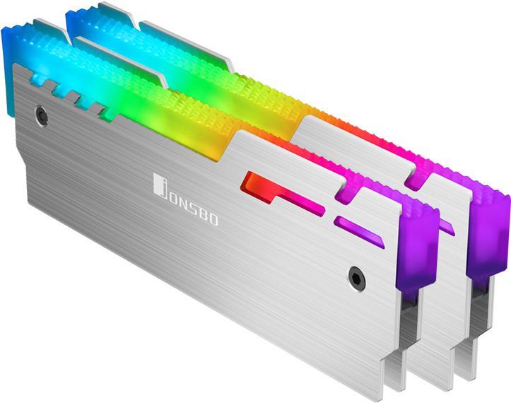 Jonsbo NC-3 ARGB Mddulo di memoria Dissipatore di calore/Radiatore Argento (Jonsbo NC-3 2x ARGB RAM Cooler - Silver)