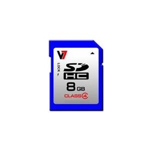 V7 VASDH8GCL4R - Flash-Speicherkarte - 8 GB - Class 4 - SDHC - Blau