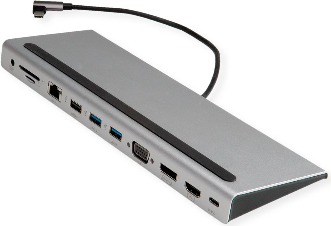 VALUE USB 3.2 Gen 2 Typ C Multiport Docking Station, 4K HDMI/DP, VGA, USB, Card Reader, PD, LAN, Audio (12.99.1117)