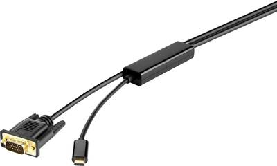 Renkforce USB / VGA Anschlusskabel [1x USB-C Stecker - 1x VGA-Stecker] 3 m Schwarz (RF-3385692)
