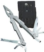 BRÜDER MANNESMANN Multitool, 22 Werkzeuge in 1 mit schwarzer Nylon-Gürteltasche, aus rostfreiem Stahl, - 1 Stück (M10262)