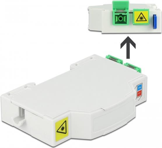 Delock Presa di collegamento in fibra ottica per guida DIN 2 x SC simplex o LC duplex