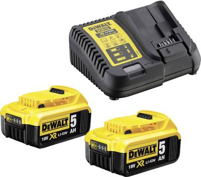 DeWALT XR DCB115 - Batterieladegerät + Batterie 2 x - Li-Ion - 5 Ah - 4 A - für DeWALT DCB127, DCB181, DCB182, DCB183, DCB184 (DCB115P2-QW)