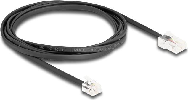 DeLOCK Cavo telefonico da RJ45 maschio a RJ11 maschio nero 2 m (Delock telefonkabel - 2 m - sort)