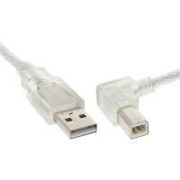 InLine® USB 2.0 Kabel, A an B rechts abgewinkelt, transparent, 5m (34556R)