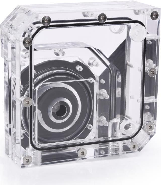 POMPE WATERCOOLING AVEC RÉSERVOIR ALPHACOOL RISE FLAT RESERVOIR D5 - 120MM (NOIR/TRANSPARENT)