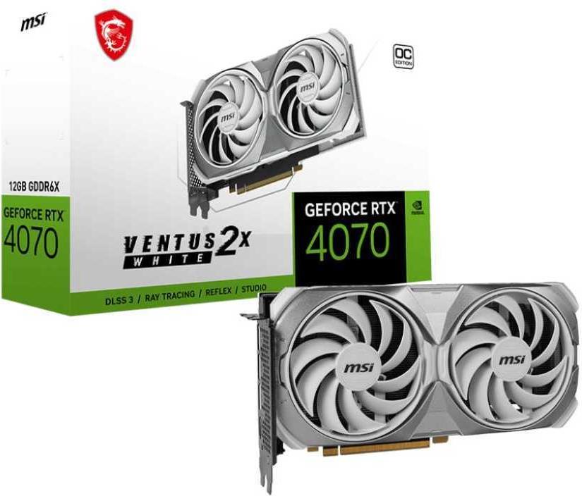 MSI VENTUS GeForce RTX 4070 2X WHITE 12G OC NVIDIA 12 GB GDDR6X (RTX 4070 VENTUS 2X WHITE 12G OC)