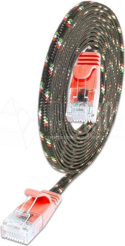 Slim Wirewin Wirewin KAT6 Slimpatchkabel, U/UTP, flach, Nylonmantel, rot KAT6 TOUGH ungeschirmt (PKW-TOUGH-K6 2.0 RT)