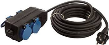 Bachmann - Multipresa - AC 230 V - 3500 Watt - Ingresso ingresso CEE 7/7 - Connessioni di uscita 4 (4 x CEE 7/3) - Cavo da 10 m