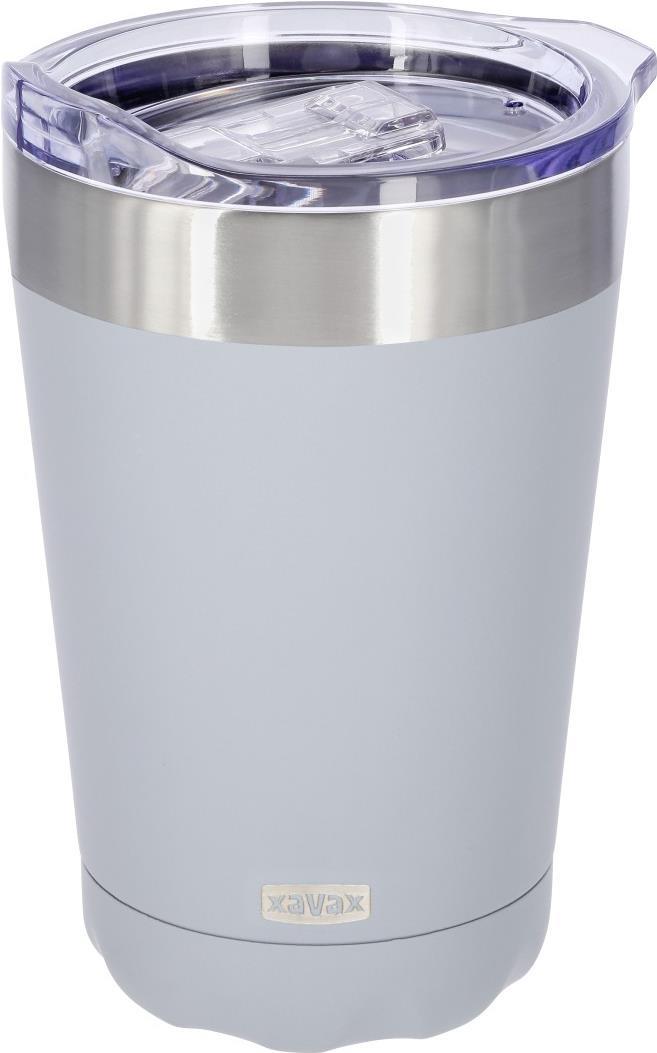 Hama Thermobecher, 270ml, Office (14cm Höhe, passt unter Padmaschine/Vollautomat, Isolierbecher für Kaffee/Tee, doppelwandig isoliert, Silikon Dichtungsring) Kaffeebecher/Teebecher grau (00111247)