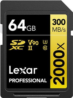 Lexar Professional 2000x 64 GB SDHC UHS-II Classe 10 (64GB Lexar Professional 2000x SDHC UHS-II Card)