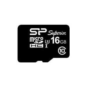 SILICON POWER Superior UHS-1(U3) - Flash-Speicherkarte (microSDHC/SD-Adapter inbegriffen) - 16 GB - UHS Class 1 / Class10 - microSDHC UHS-I