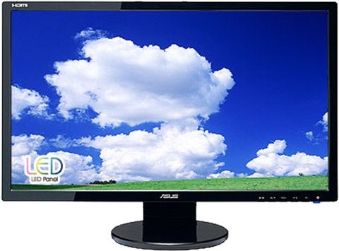 ASUS VE248HR - LED-Monitor - 61cm (24) - 1920 x 1080 FullHD - 250 cd/m2 - 1 ms - HDMI, DVI-D, VGA - Lautsprecher - Schwarz (90LMC3001Q02231C-)
