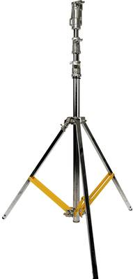 Profi Power Stativ Baustrahlerstativ Ausziehbar, DIN-Zapfen, TV-Zapfen 141.5 bis 345 cm 2.440.004 Chrom, Signal-Gelb (2.440.004)