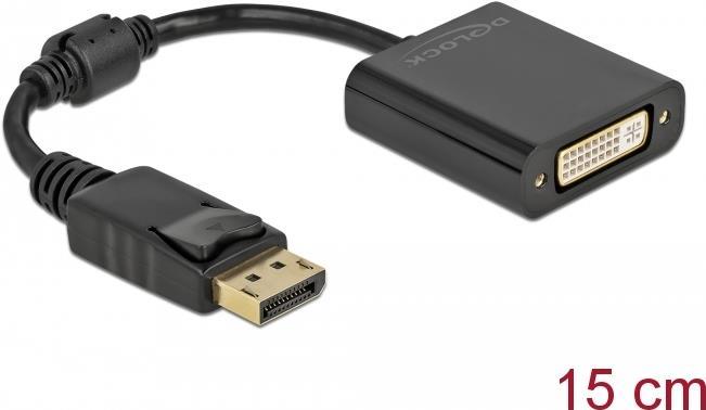 Delock Adattatore DisplayPort 1.1 maschio a DVI femmina passivo nero