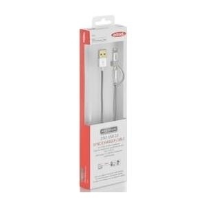 ednet 2in1 USB Lade- & Datenkabel USB-A auf Lightning / micro USB-B 1m 31052 Premium 2in1 USB Lade- & Daten-Kabel - USB-A auf Lightning / micro USB-B - Ein Kabel für nahezu alle mobilen Geräte - - (31052)