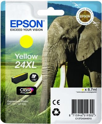 ORIGINAL Epson Cartuccia d'inchiostro giallo C13T24344012 24 XL 740 Seiten 87ml XL