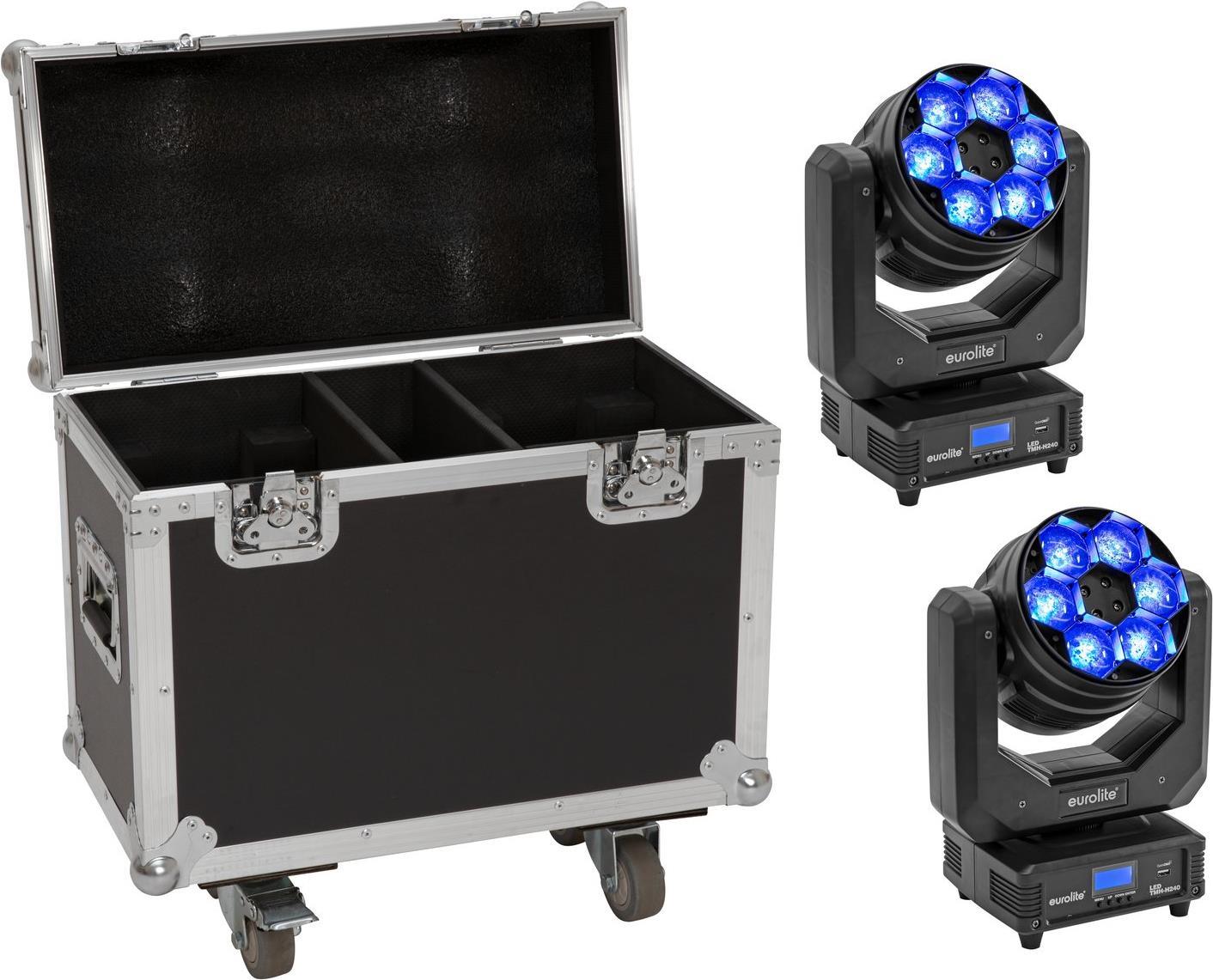 EUROLITE Set 2x LED TMH-H240 Beam/Wash/Flowereffekt + Case (20000968)