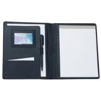 Alassio Schreibmappe BORMIO, DIN A5, Lederimitat, schwarz inkl. Block, Stift, DIN A5 Einschubfach, Visitenkartenfach (43004)