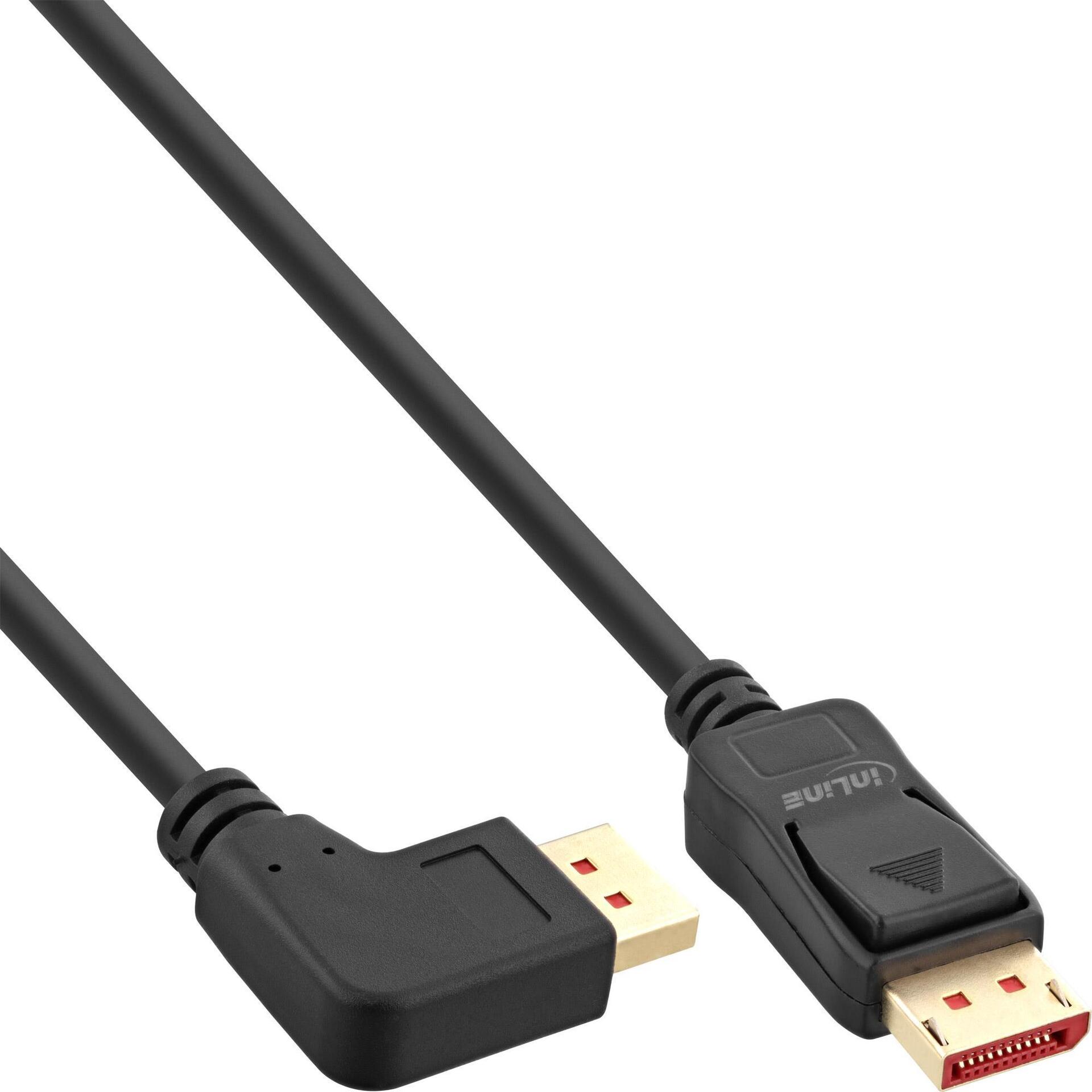 Cavo DisplayPort 1.4 - 8K4K - angolato a sinistra - nero-oro - 5 m