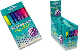 Evidenziatore cancellabile WEDO "wedowonder" set da 6 display 6 evidenziatori nei colori giallo rosa viola viola blu - 12 pezzi