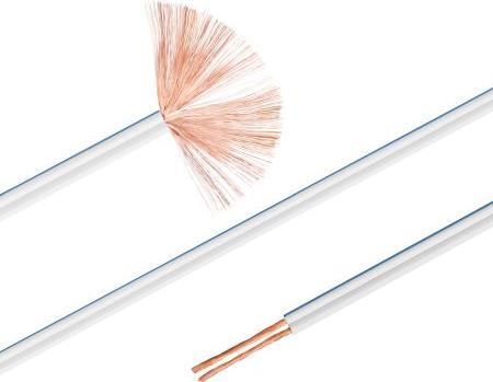 exertis Connect - Bulk-Lautsprecherkabel - 1.5 mm² - 100 m - weiß mit blauem Rand