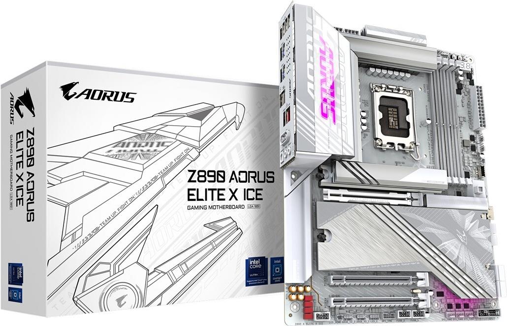 GIGABYTE Z890 AORUS ELITE X ICE Scheda Madre - Supporta CPU Intel Core Ultra (Serie 2) VRM a 1612 fasi fino a 9500MHz DDR5 (OC)