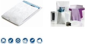 Tyvek Faltentasche E4b, 68 g/qm, ohne Fenster, weiß Haftklebung mit Abdeckstreifen, 305 x 457 x 50 mm, - 1 Stück (11810)