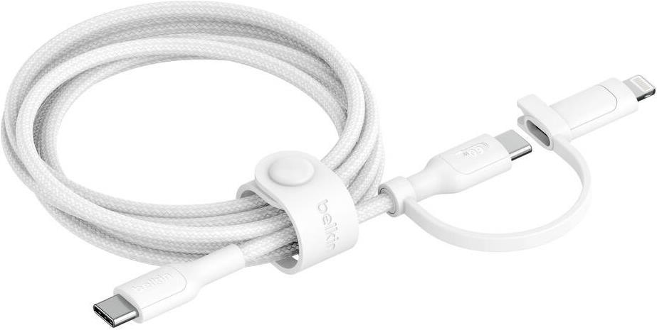 Belkin BoostCharge Pro cavo USB USB 2.0 15 m USB C USB C/Lightning Bianco (2-IN-1 USB-C AND LTG CABLE)