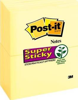 Foglietti riposizionabili Super Sticky Notes Post-it® Giallo Canary 76x127 mm - 12 blocchetti da 90 ff - 7100290175