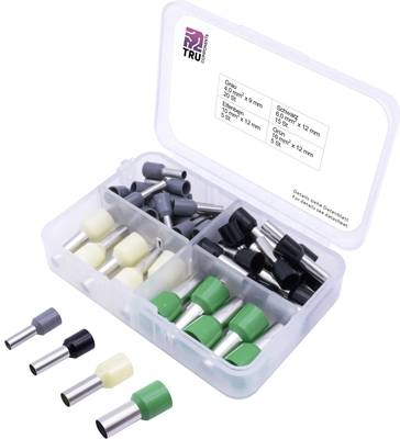 TRU COMPONENTS T1903C025 Aderendhülsen-Sortiment 1 x 4, 6, 10, 16 Teilisoliert Grau, Schwarz, Gelb, Grün 45 Teile (T1903C025)