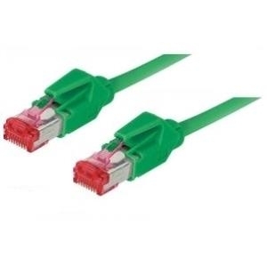 Patchkabel S/FTP, PiMF, Cat 6, grün, 7,5 m halogenfrei, mit Draka-Kabel und Hirosesteckern TM21 (bisherige Bezeichnung S/STP) (71807G)